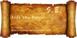 Ivánka Barna névjegykártya
