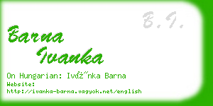 barna ivanka business card